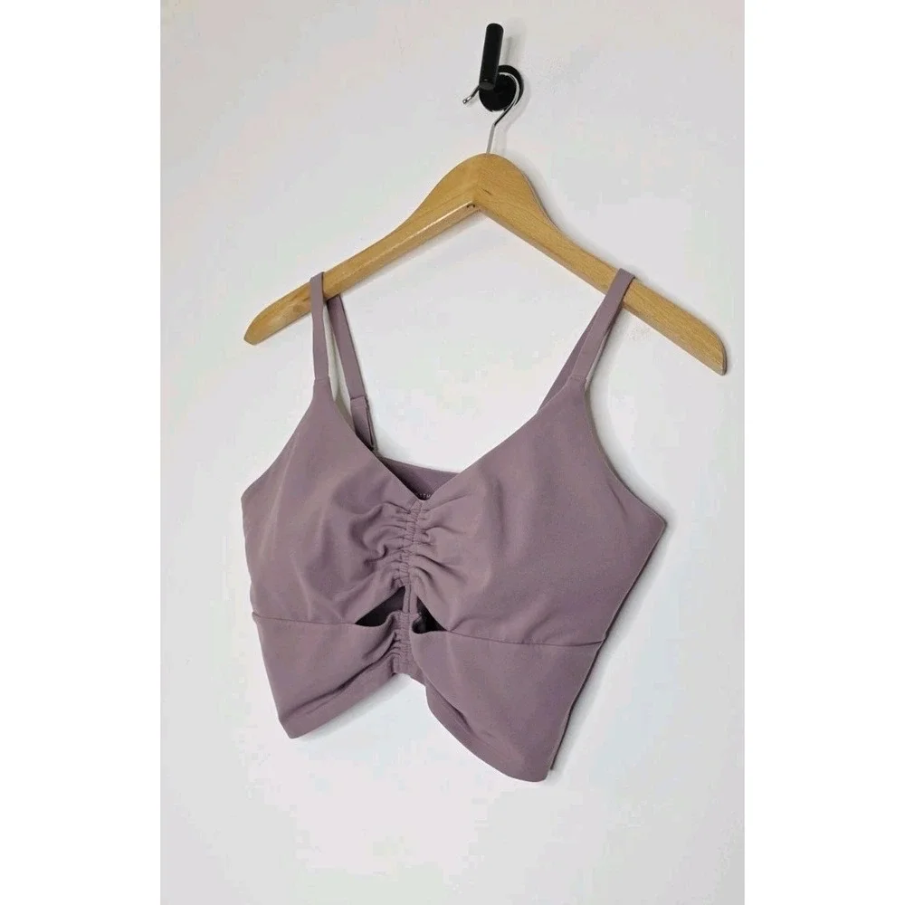 Athleta Cinch Longline Bra Women's Size Medium Mauve Purple
